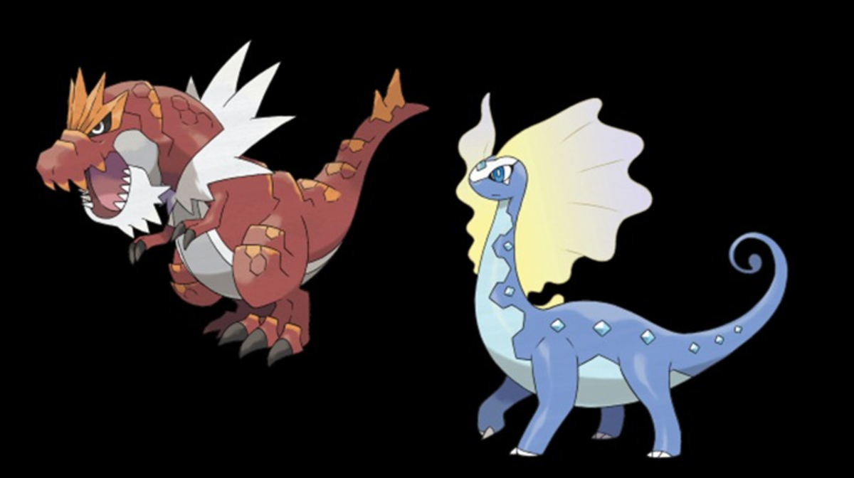 Fossil Pokemons:Tiny T-Rex Dragon Tyrunt and Amaura