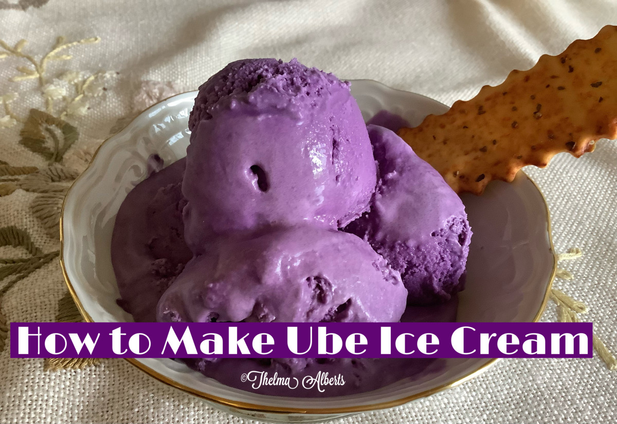 Homemade ube (purple yam) ice cream