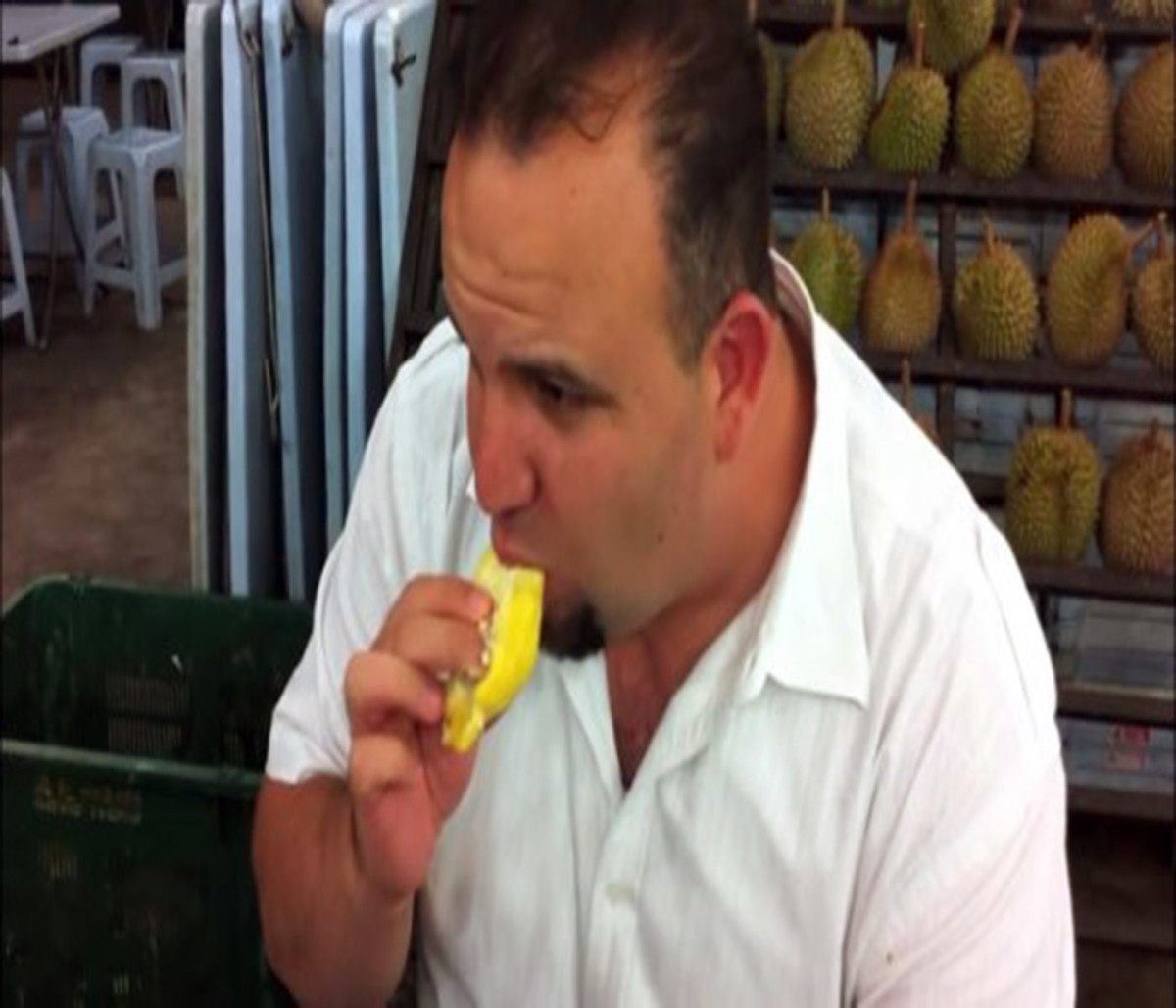 Man Eating Durian