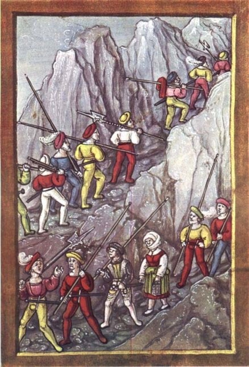 Read on to learn all about the vital historical Battle of Bicocca. The image above shows a depiction of Swiss mercenaries traversing the Alps on their way home after the capture of Cremona in 1509.