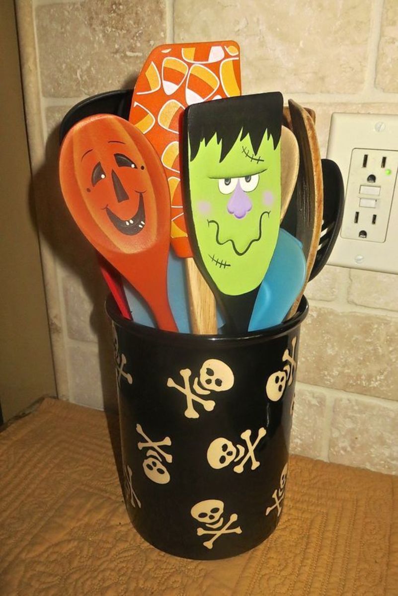 Pumpkin, Candy Corn and Frankenstein Spoons and Spatulas
