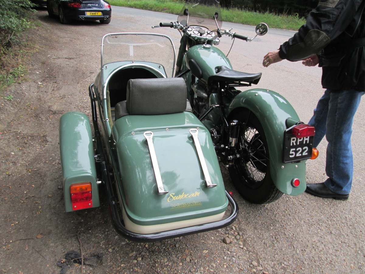 1952 Sunbeam with sidecar - you don't see many sidecars these days. Suitable for Norah Batty ('Last of the Summer Wine') to be ferried around at 20 mph by long-suffering hubby Wally - she doesn't like him 'speeding'
