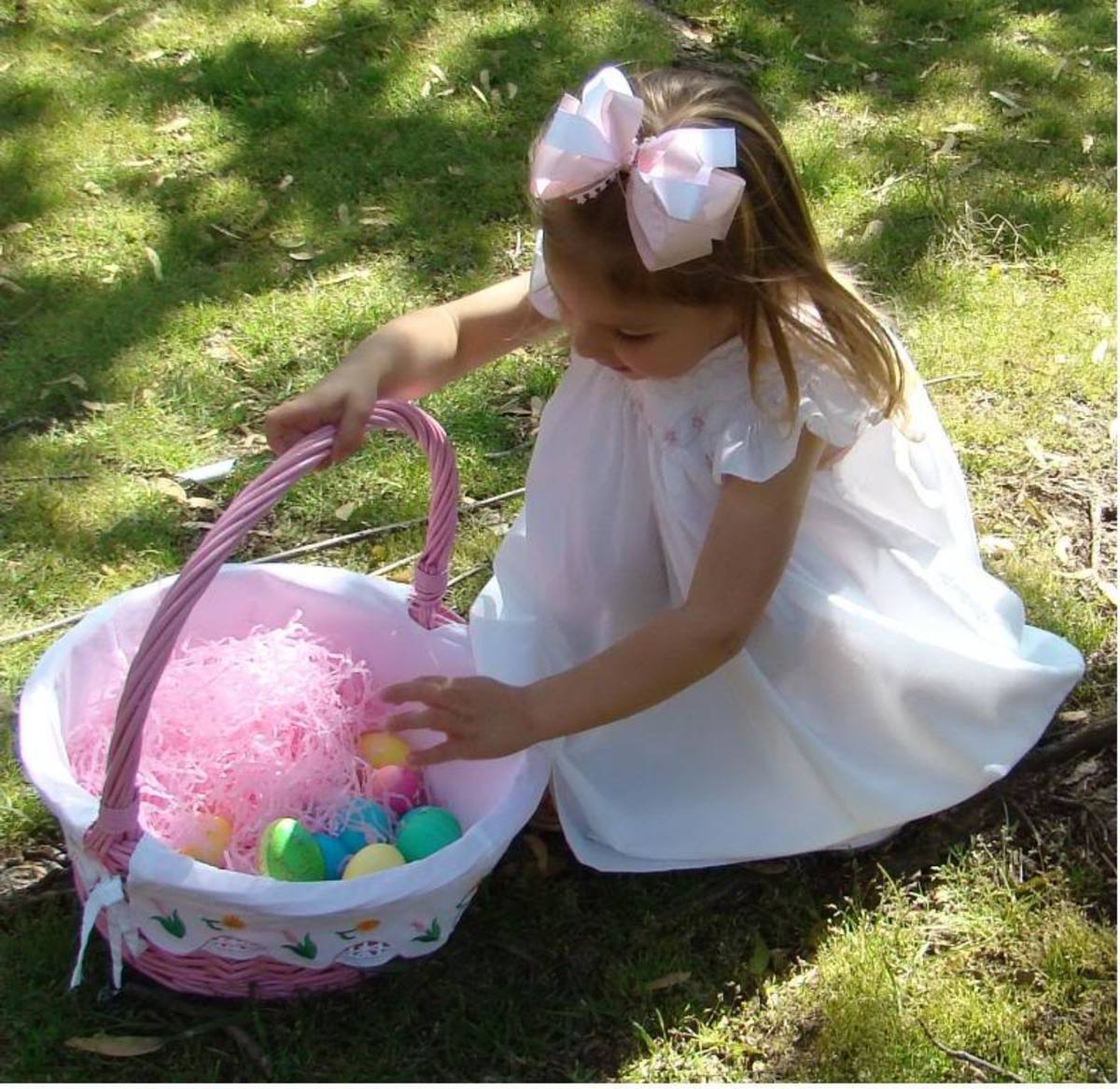 A Little Girl Finding Eggs