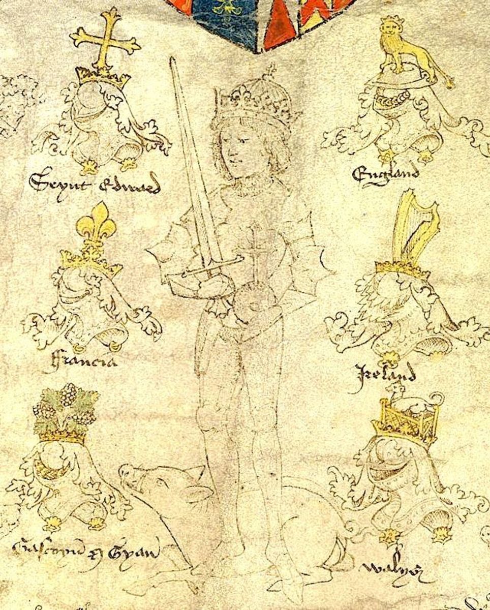 Depiction of King Richard III (during his reign) found on a roll authored by John Rous