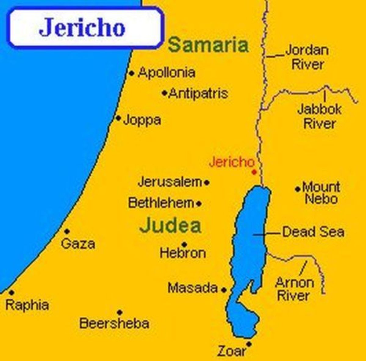 Map showing Jericho
