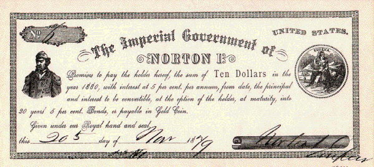 An image of an actual Emperor Norton $10 note