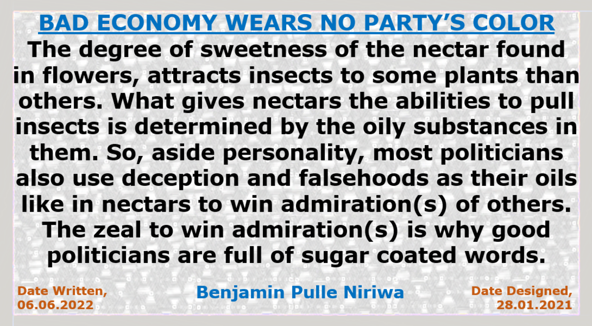Politicization of the Economy Affects Everyone, a Bad Economy Wears No Party’s Color - Part 1