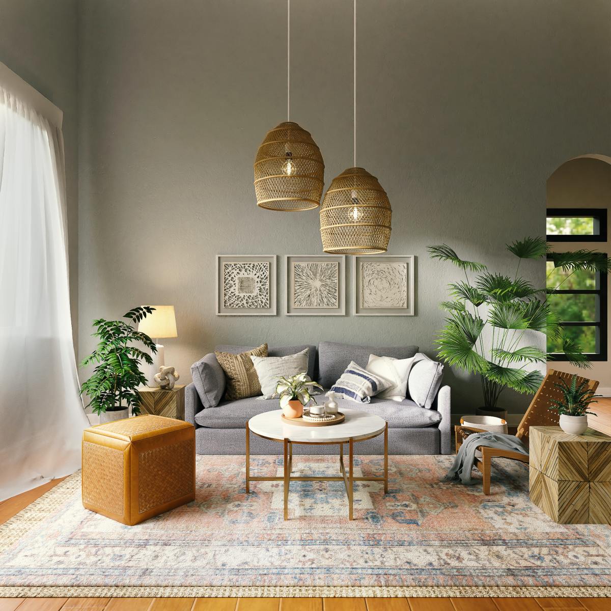 The Taurus living room should be a cozy space with earth tones. The room shouldn't have too many competing patterns. The space should be tidy and have hints of spring.