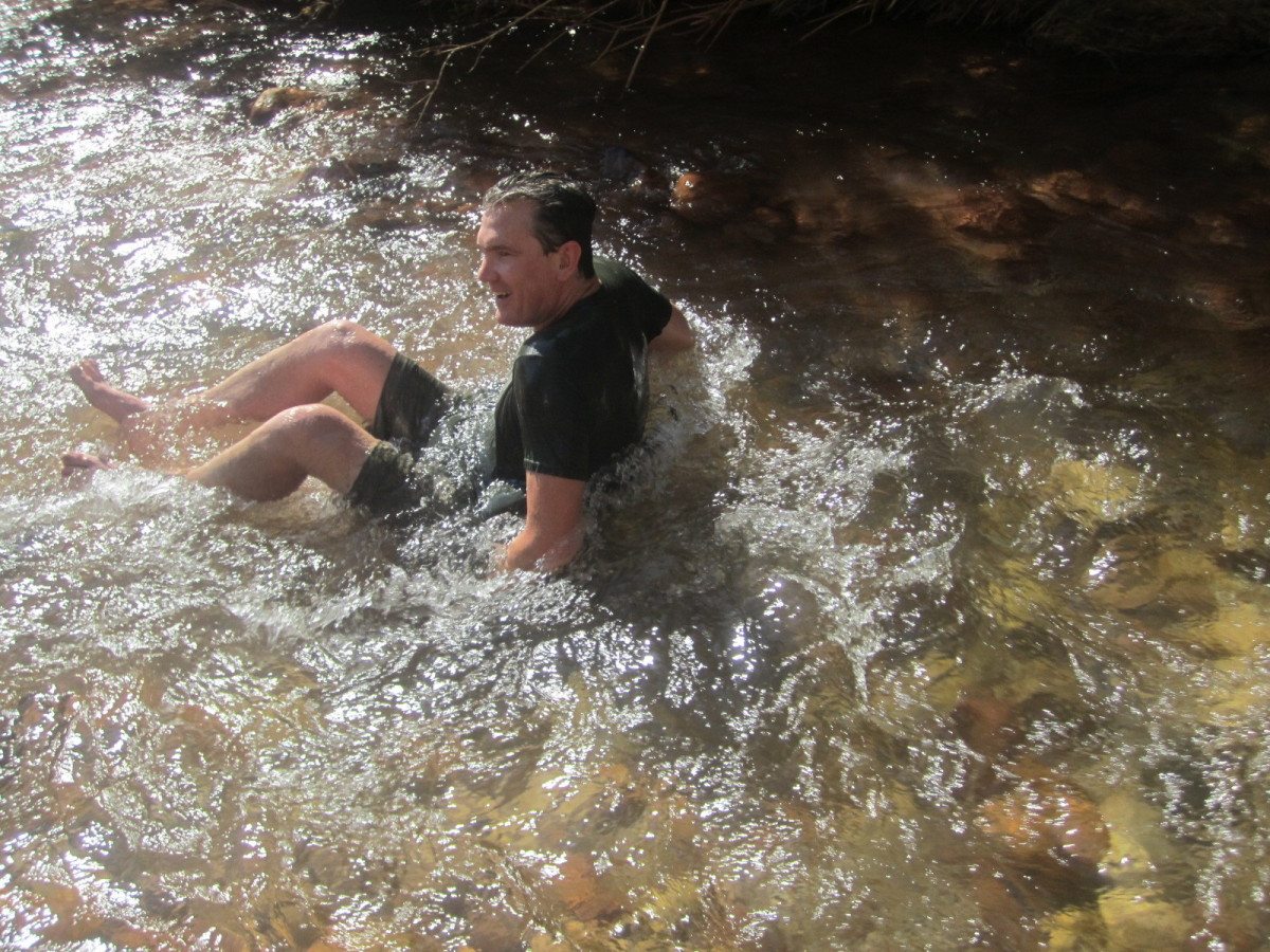 Cooling off in Bright Angel Creek, Grand Canyon National Park
