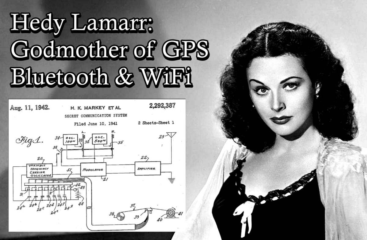 Hedy Lamarr and her patent for a device that creates a frequency-hopping signal that can't be tracked or jammed.
