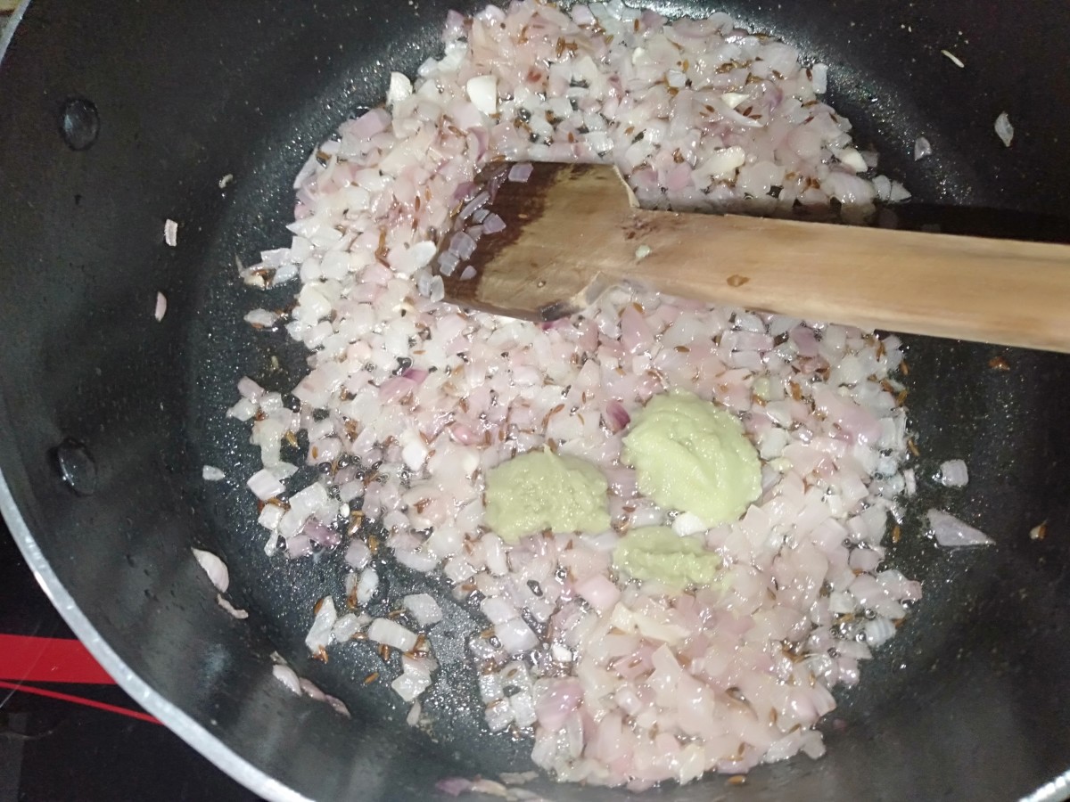 Add ginger-garlic paste. 