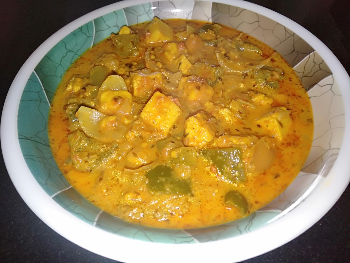 Yummy paneer and green capsicum curry