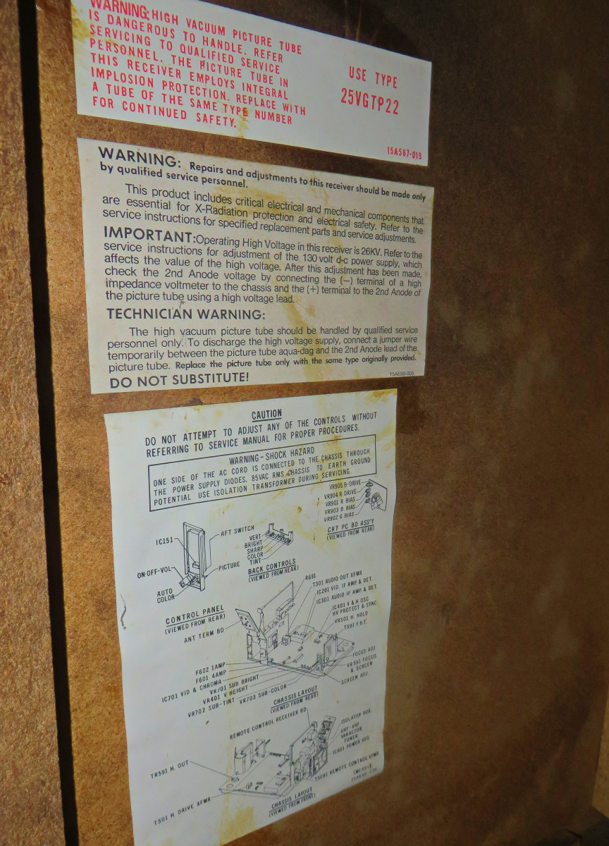 This is on the Inside of the Cabinet, these Printed Notes are Full of Important Information 