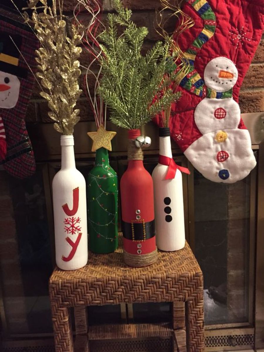 Classy and festive wine bottles