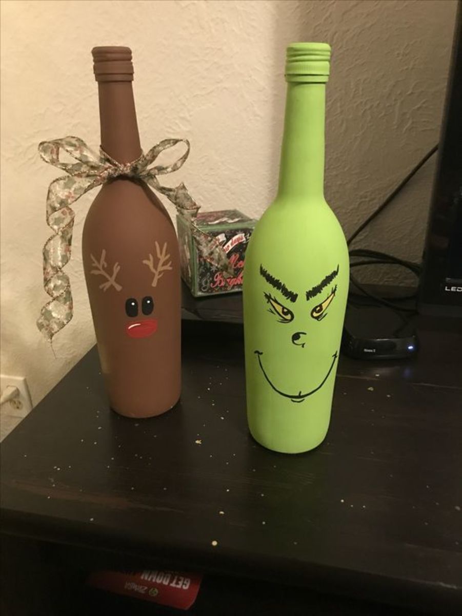 Festive wine bottles