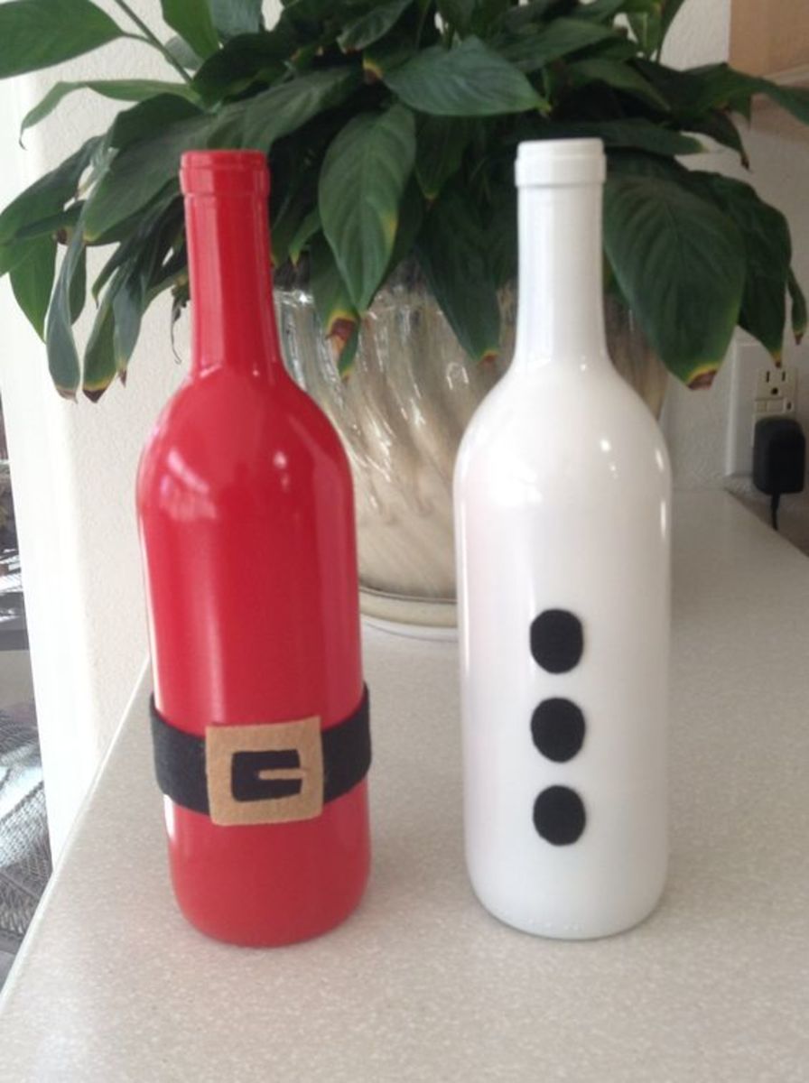 Simple Santa and snowman bottles