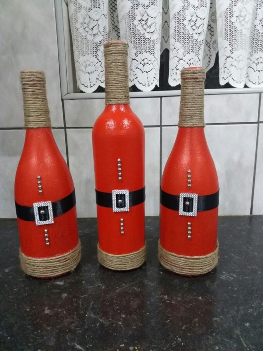 Three Santa bottles