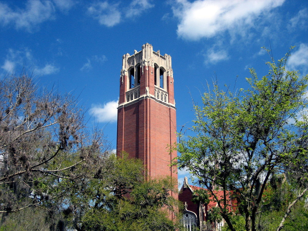 Century Tower at the University of Florida. The school plays a major role in the city. 