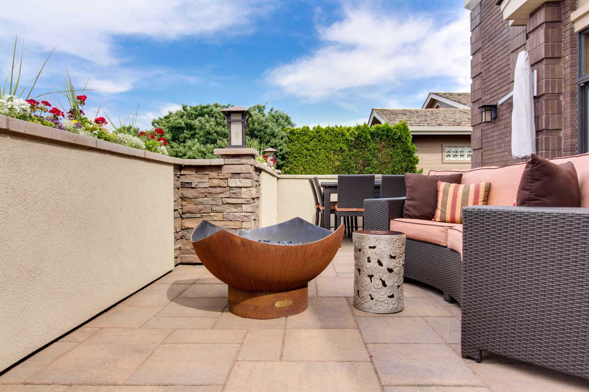 A contemporary outdoor space for a fire pit.