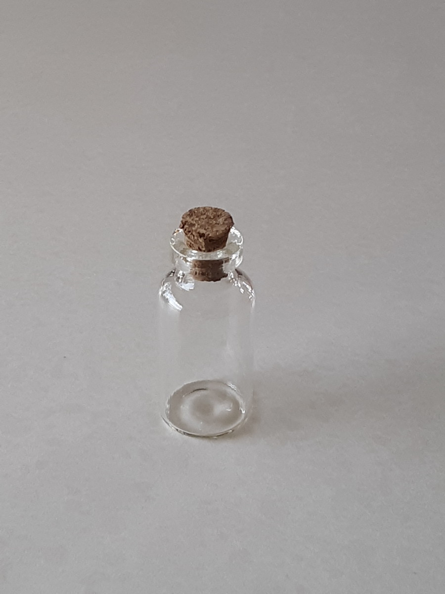 Miniature bottle! This is a very small bottle, there is one size smaller but that would be too tiny for this craft.