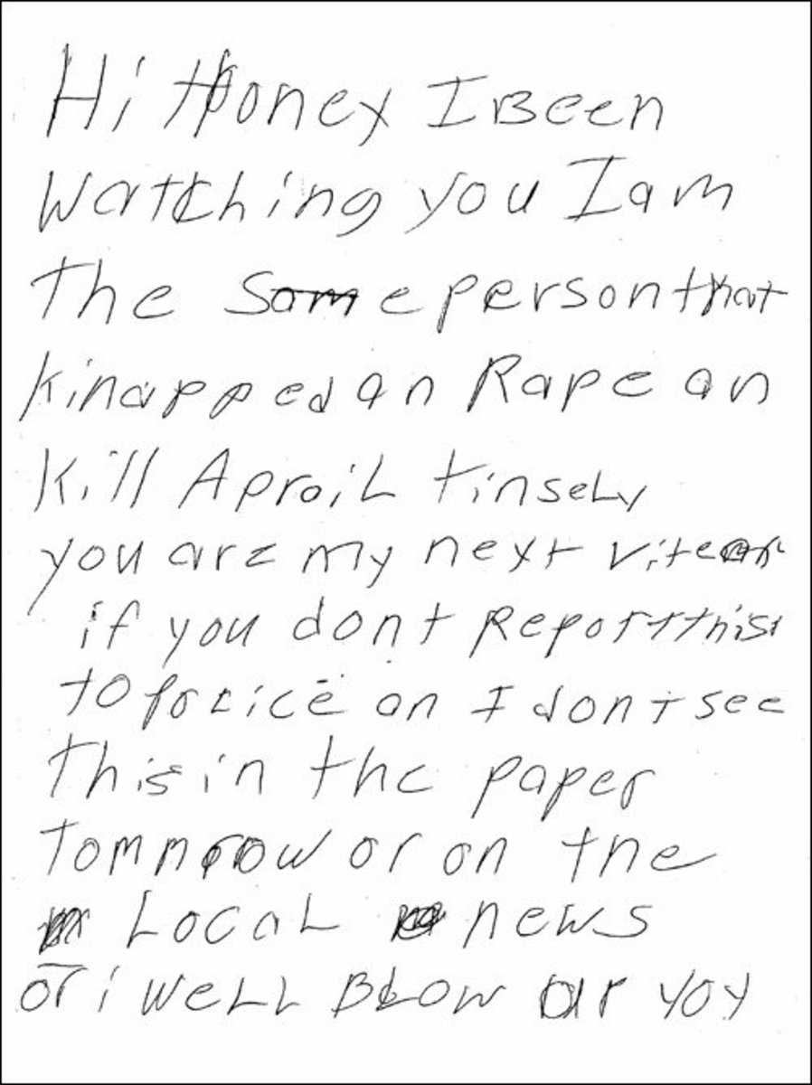 Note left by the killer