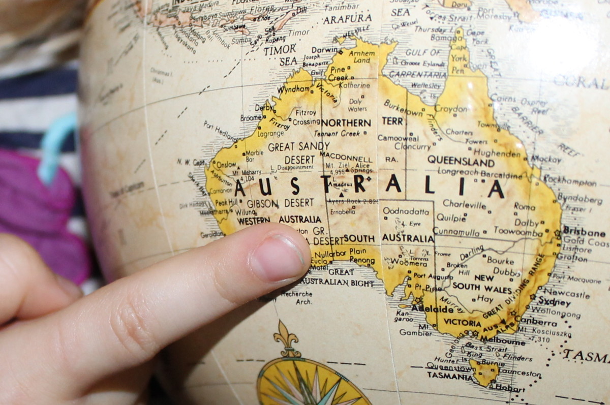 Finding Australia on a globe