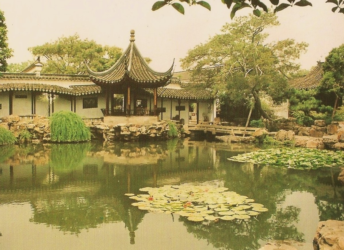 Chinese gardens are designed to create a feeling of peace and harmony.