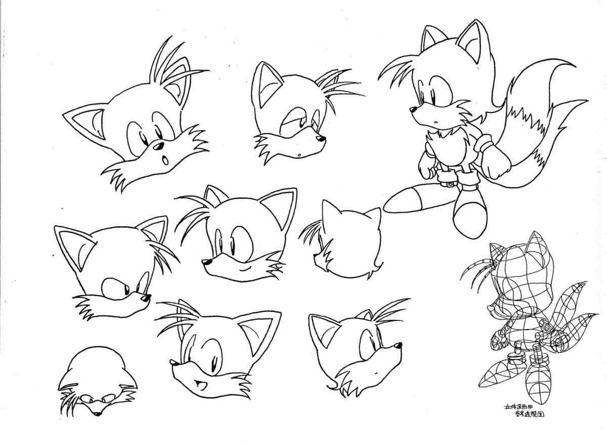 Unseen Original "Sonic the Hedgehog 2" Concept Art of Miles "Tails" Prower