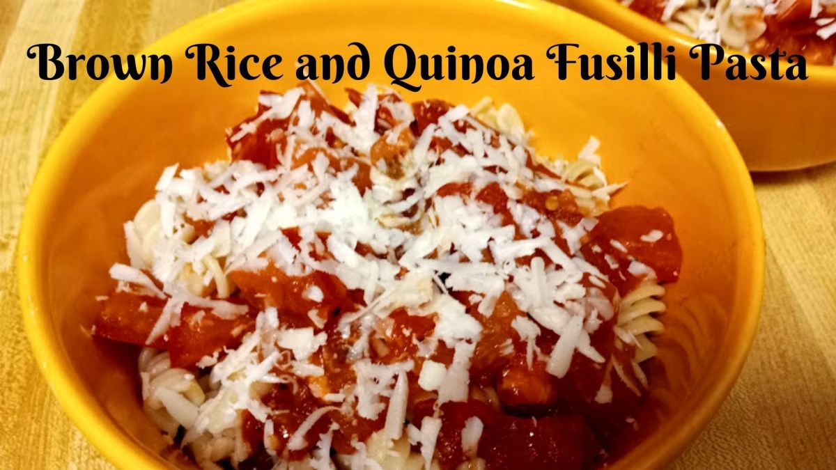 Brown Rice and Quinoa Fusilli Pasta With Tomato and Garlic Sauce