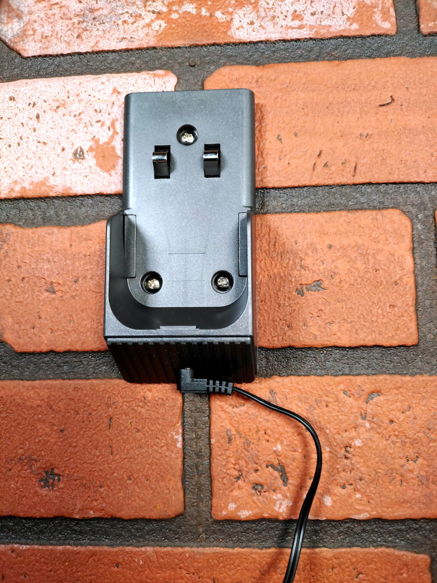 Bracket installed with AC adapter connected