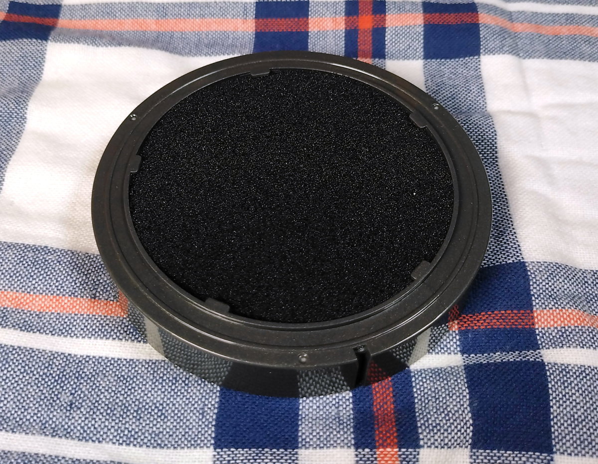 Foam prefilter on back of HEPA filter