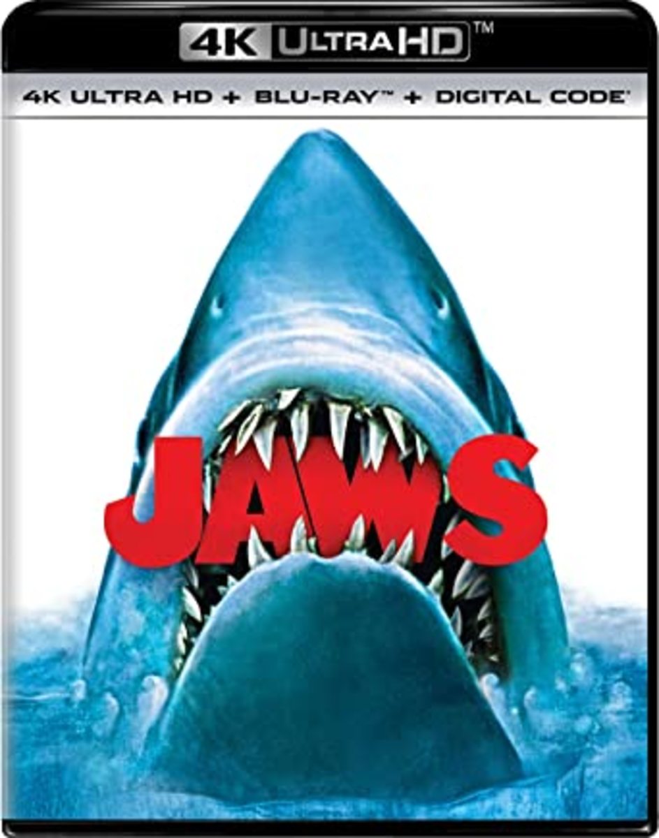 "Jaws" Region A, official 4K blu-ray cover.
