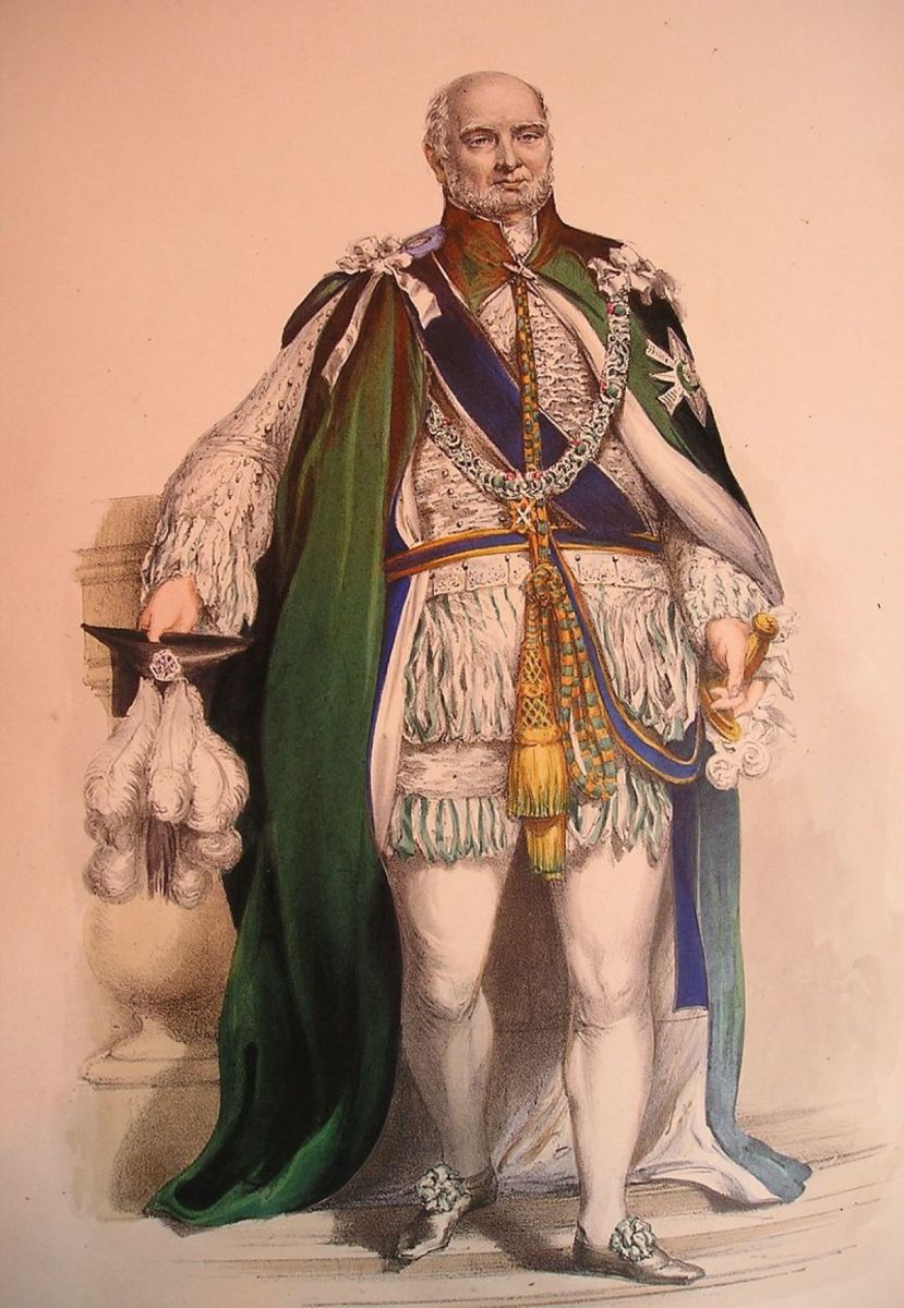 Prince Augustus Frederick, Duke of Sussex in the ceremonial robes of a knight companion of the Order of the Thistle.  