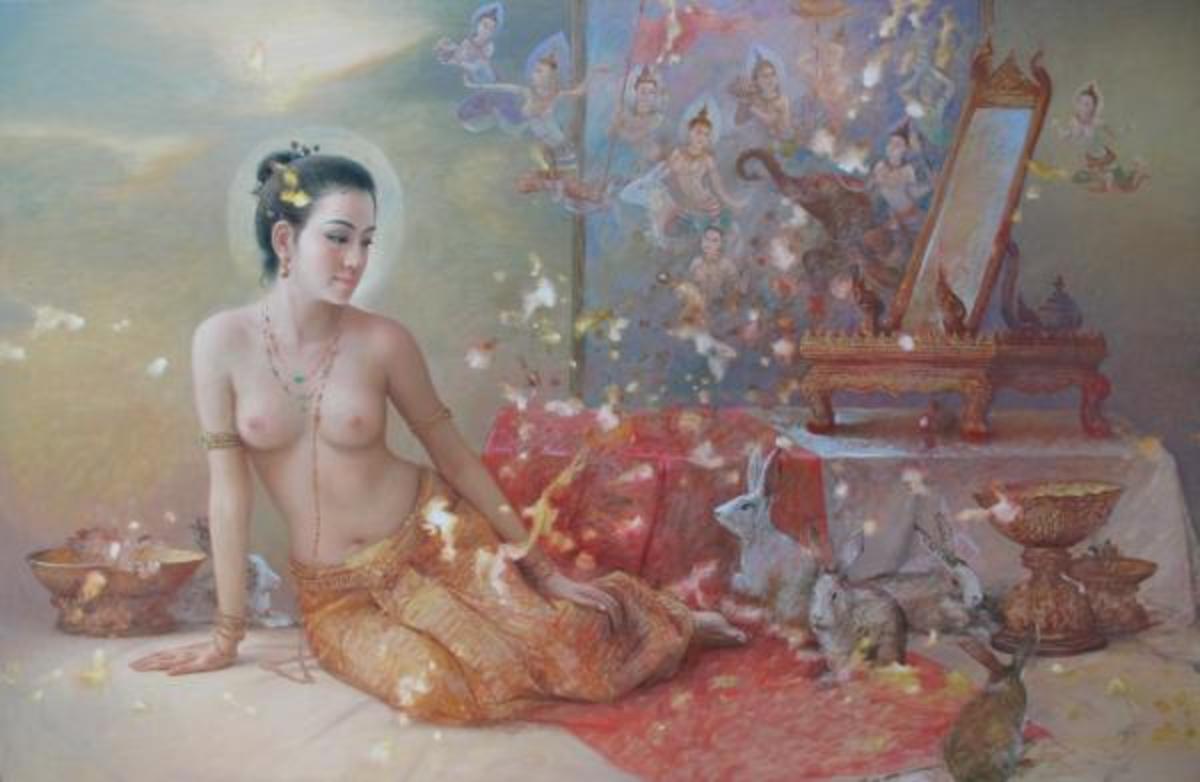Painting by Sompop Budtarad