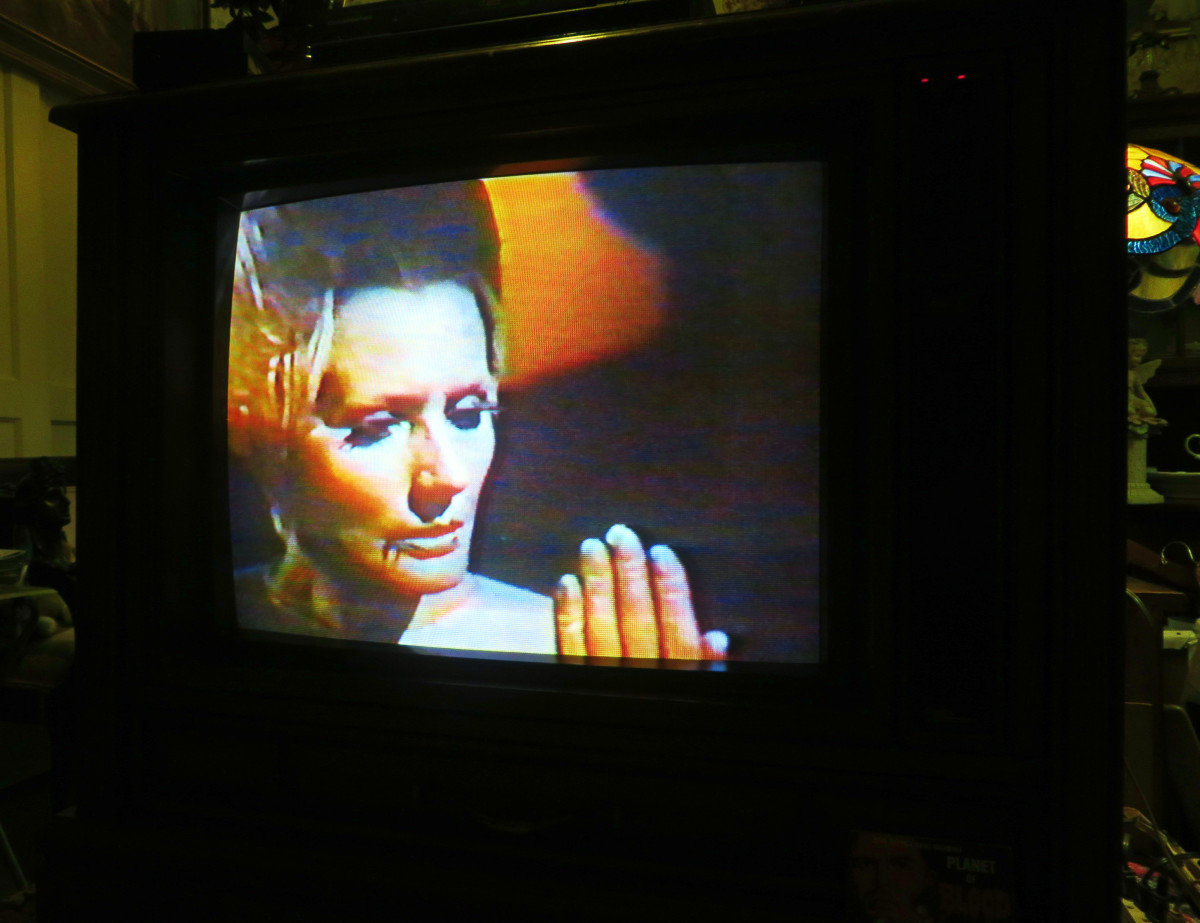 Florence Marly as Alien Queen, on the Curtis Mathes Color Console TV B2610RC, she was the Queen of Blood, and was sent on a mission to Earth.