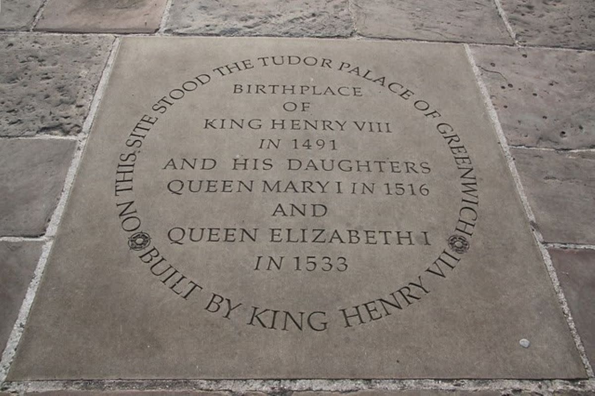 A commemorative paving stone at Greenwich Palace in London.