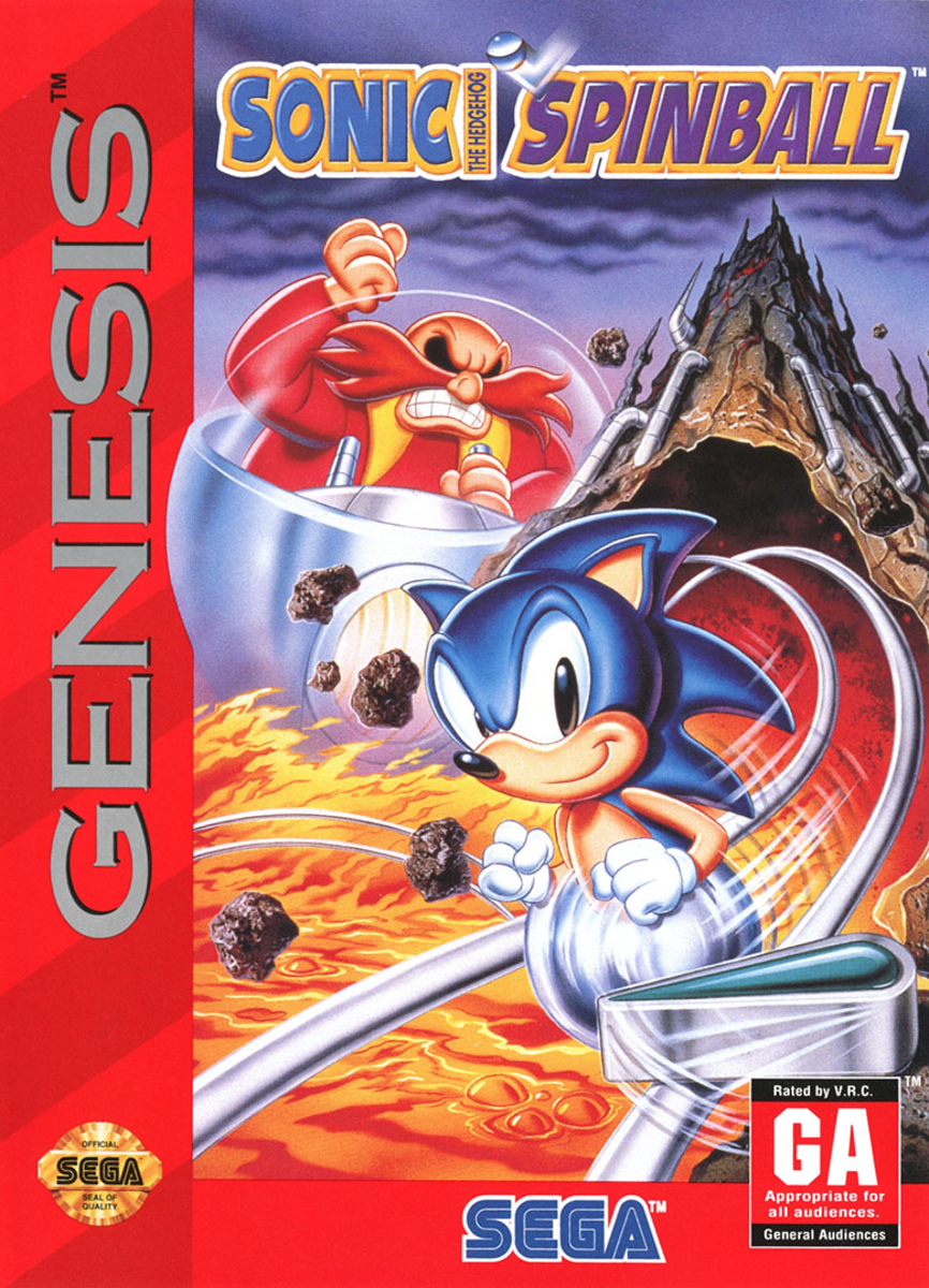 "Sonic the Hedgehog Spinball" Genesis Art Cover
