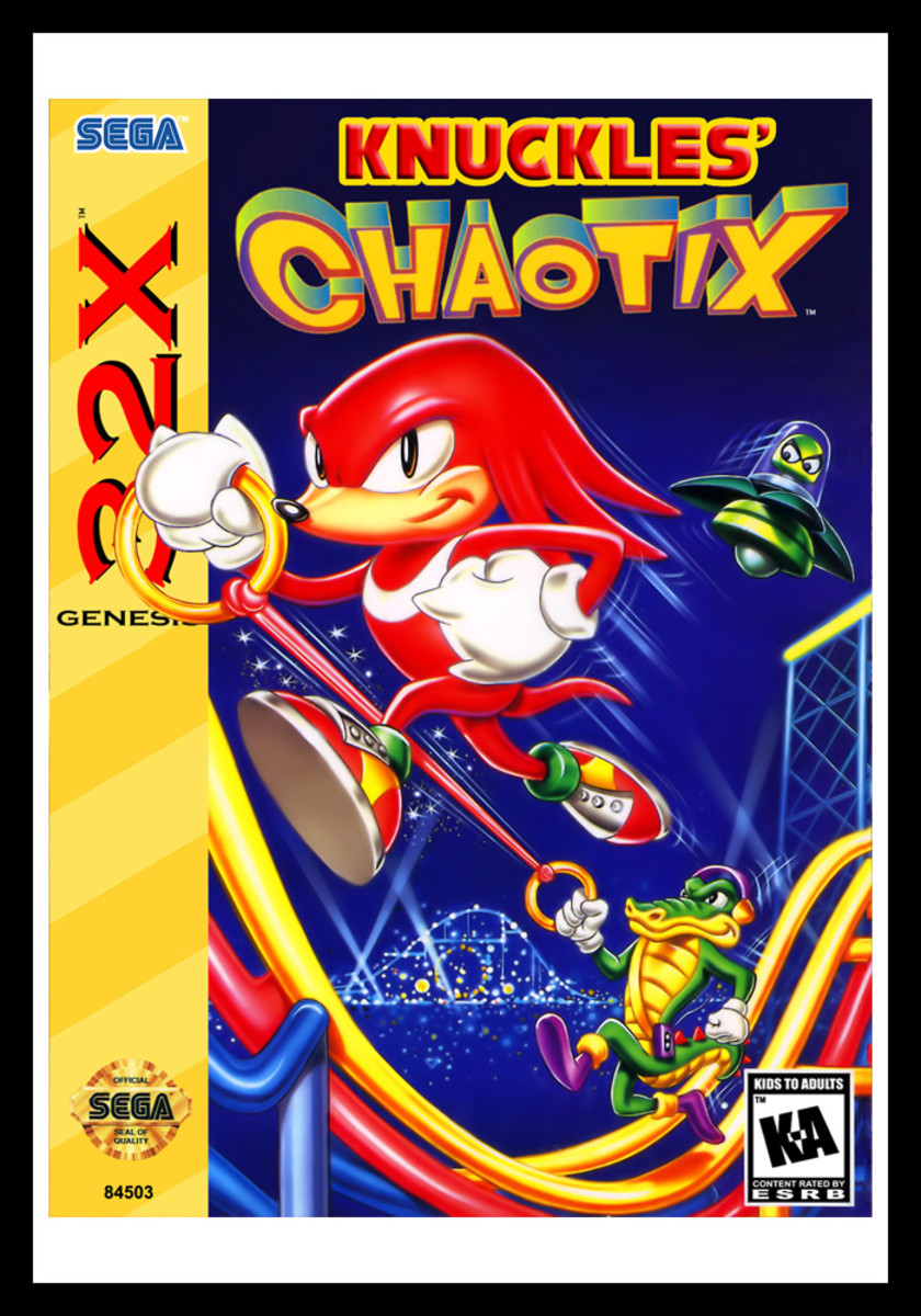 "Knuckles' Chaotix" Sega 32X Art Cover