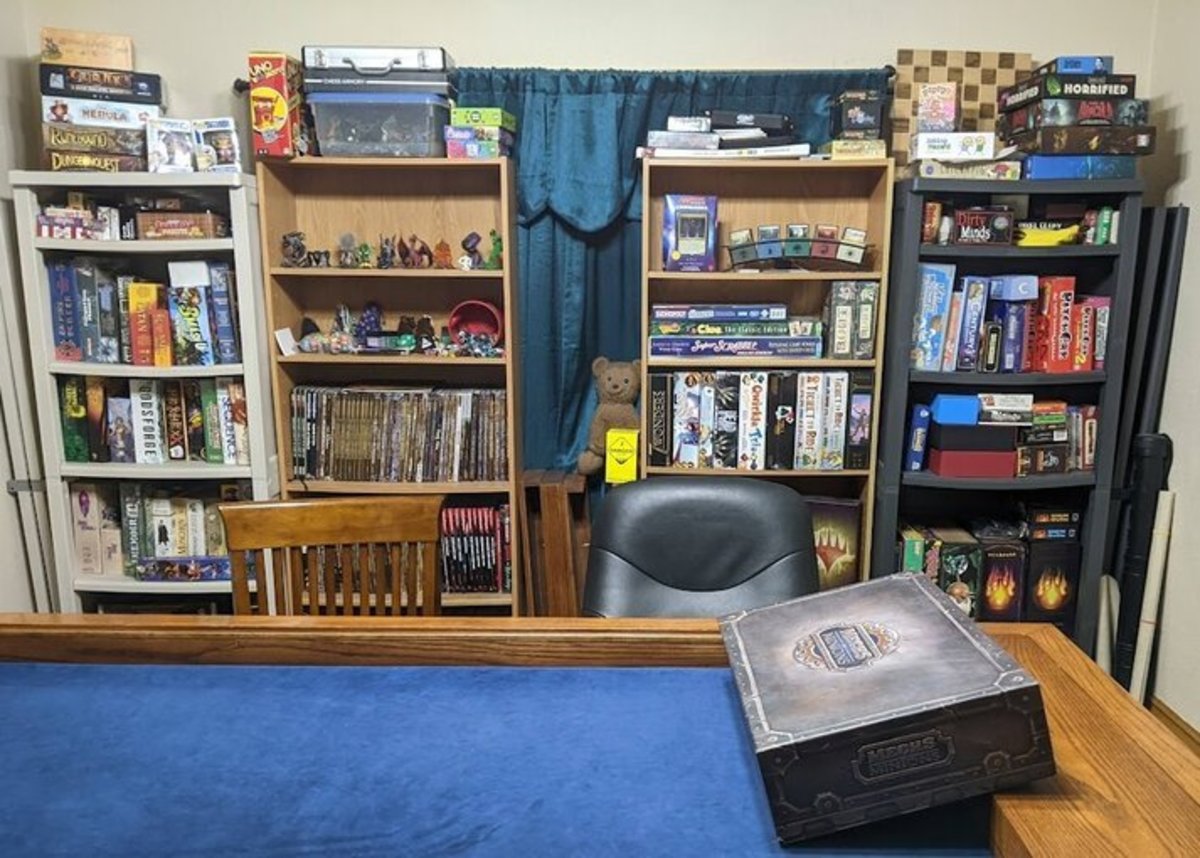 Here's a small sample of our home board game collection. You should see the walls of shelves in the basement.