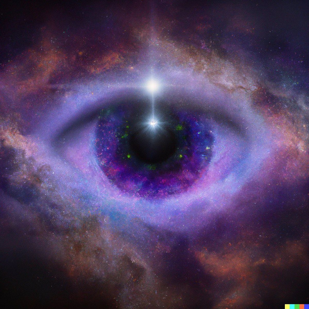 The eye of the spirit of time, emanating light into the cosmos (Actual text prompt used)