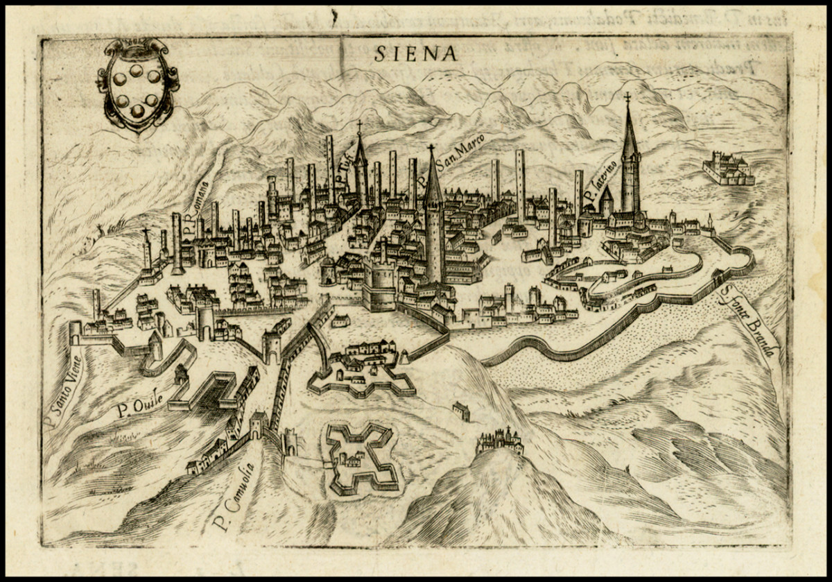 Map of Renaissance Siena, Italy