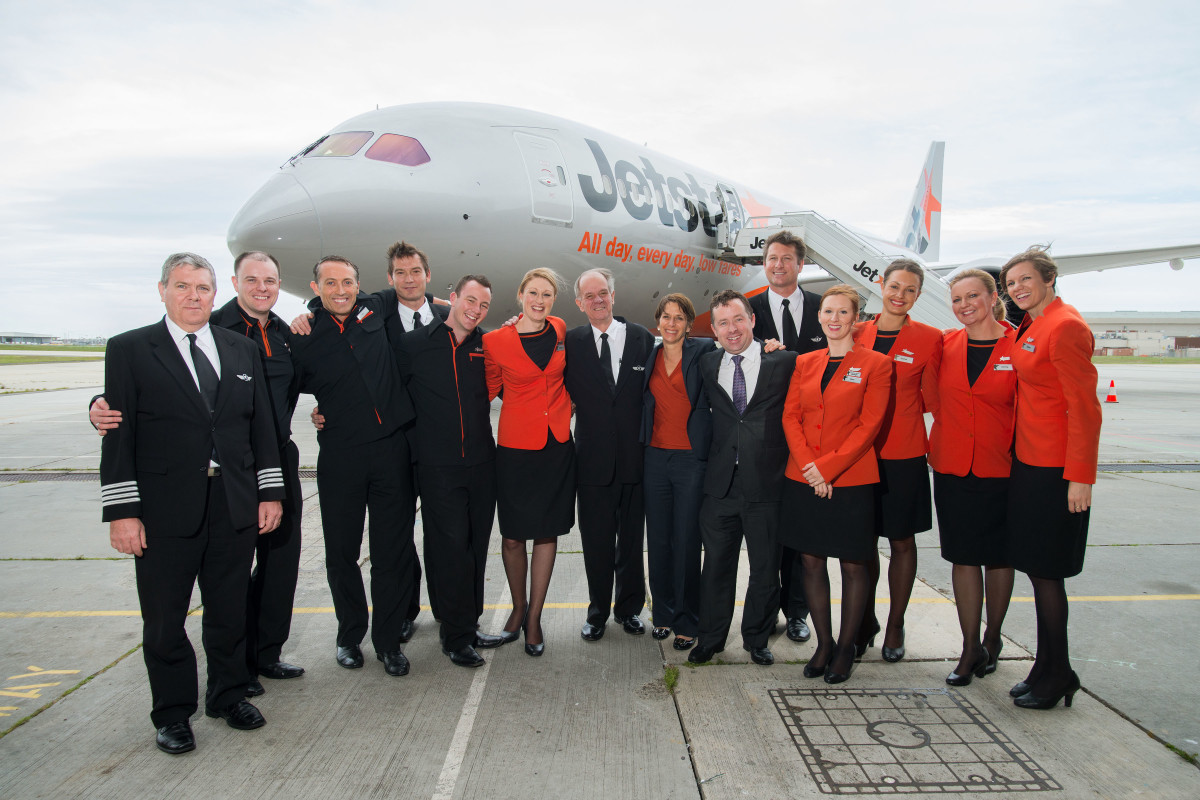 Dreamliner commercial cabin crew and pilots.