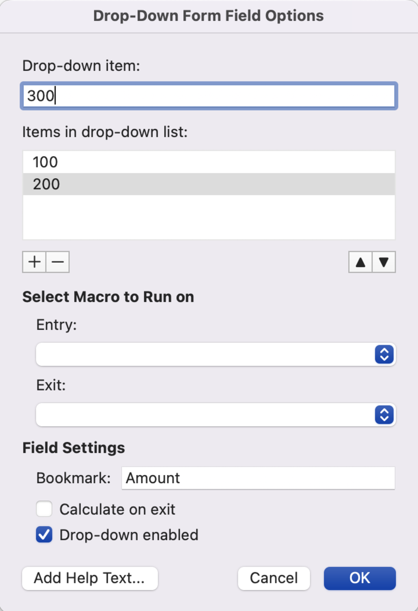 How to Add a Combo Box to a Word Document on a Mac - 95