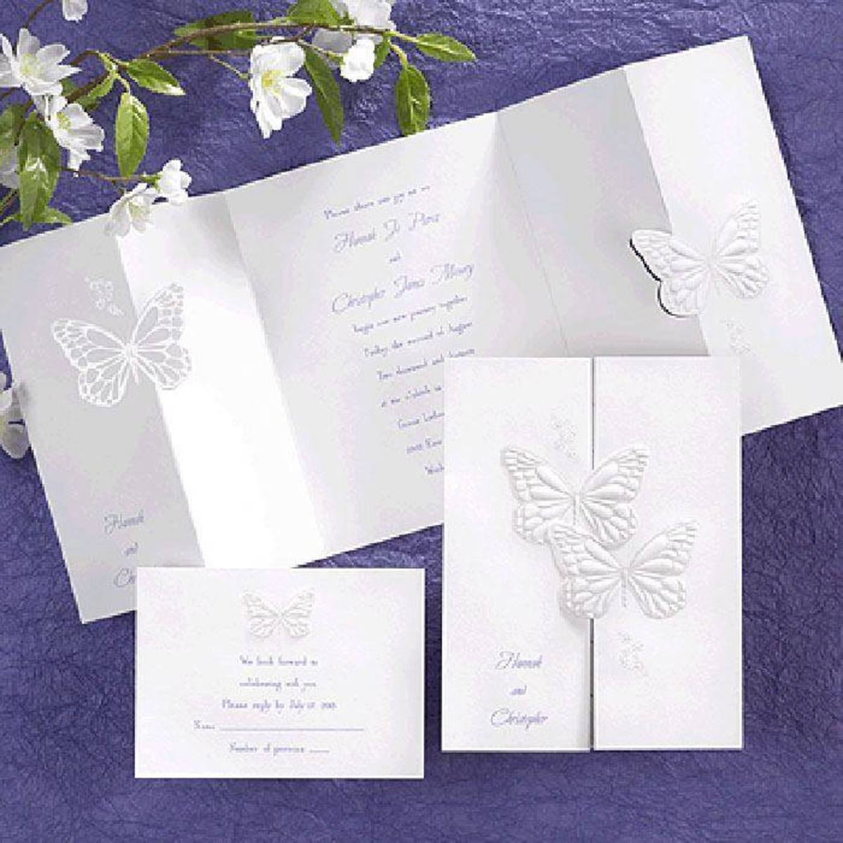 Butterfly invitation kits make an easy and economical way to create your own personalized wedding invites. The kits come with everything you need. You just format the information and print them on your home printer