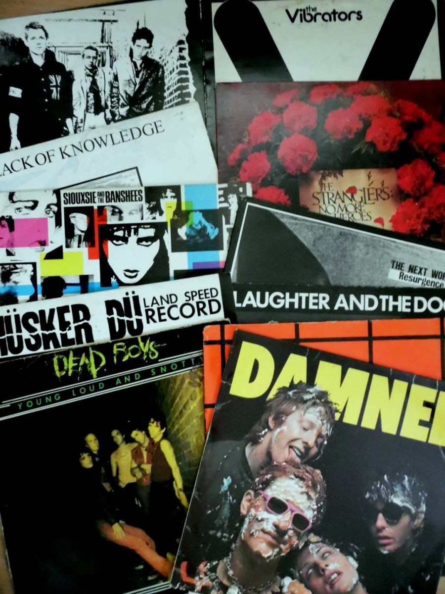 A collection of my vinyl punk albums. Among classics like The Clash, Damned, and Hüsker Dü are a few obscurities. Whatever happened to Laughter and the Do?
