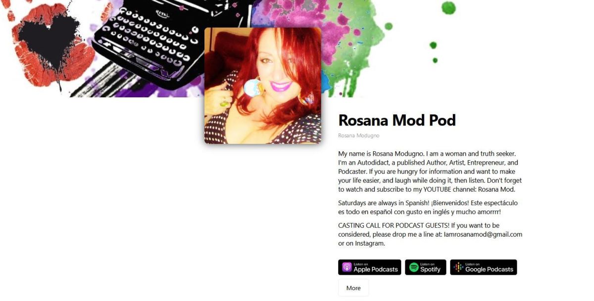 Rosana Mod Pod; A podcast for everyone, in English & Spanish.