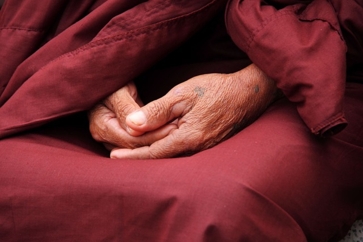 Hands of a Monk in prayer.