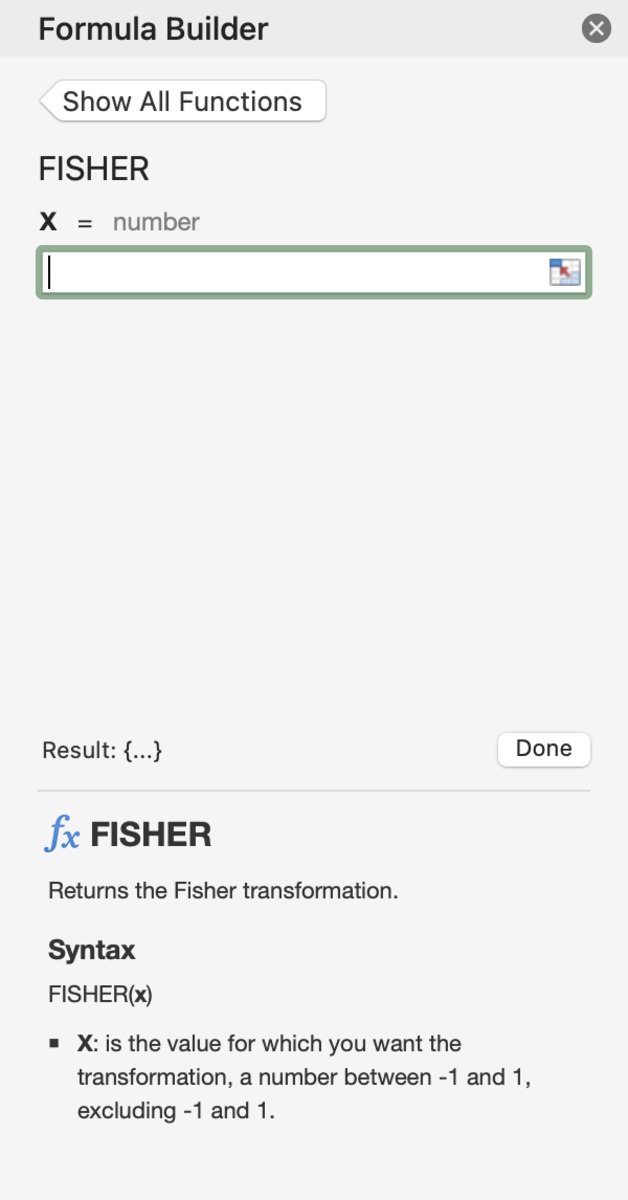 How to Use the FISHER Function in Excel for Mac - 69