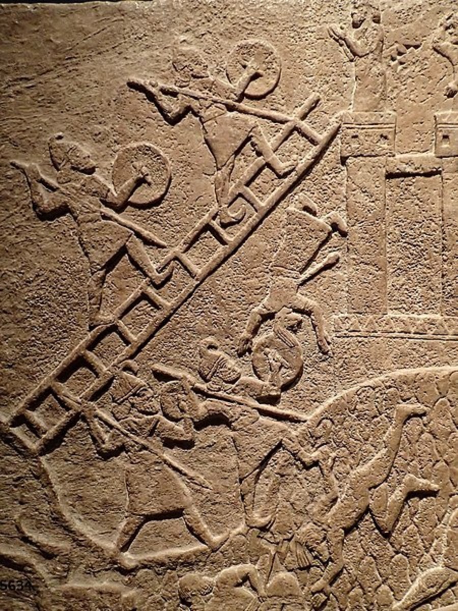 Sieges have a long history. This Assyrian relief, which dates back to 730 BC, depicts an attack on an enemy city.