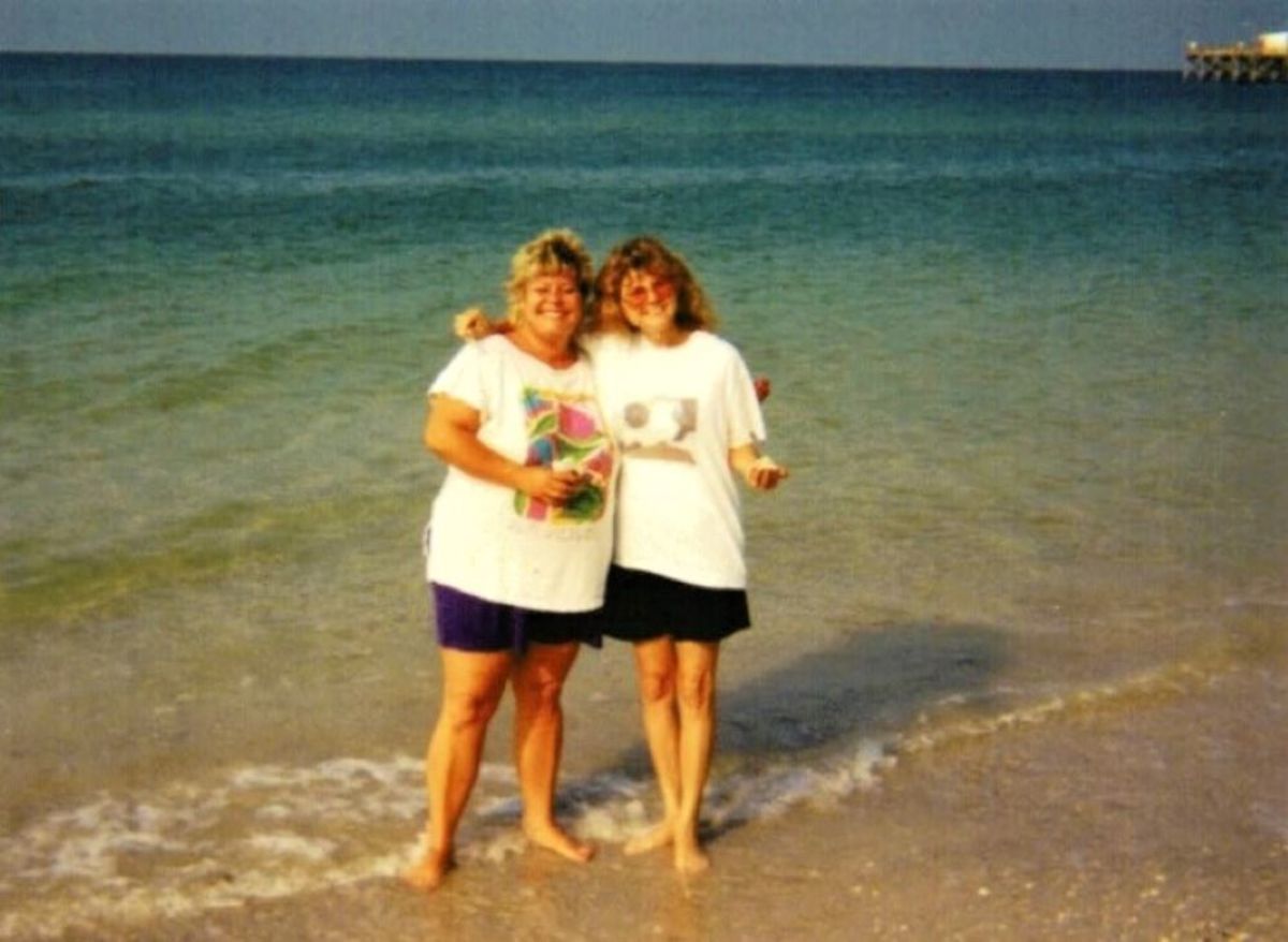 1996 Paula and I on the beach